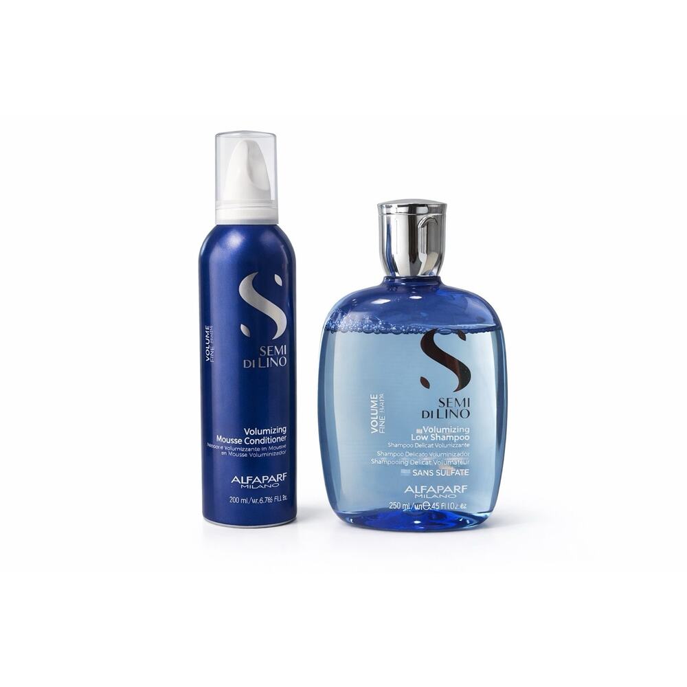 Alfaparf Semi Di Lino Volume Shampoo 8.45 oz + Mousse 6.76 oz Set